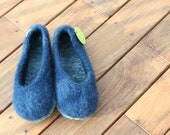 Ready to ship... Wool Felted Stull slippers ...  Dark Aqua ... size womens 11