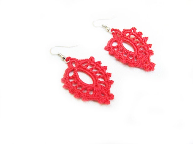 PDF Tutorial Crochet Pattern...Lace Dangle Earrings -4