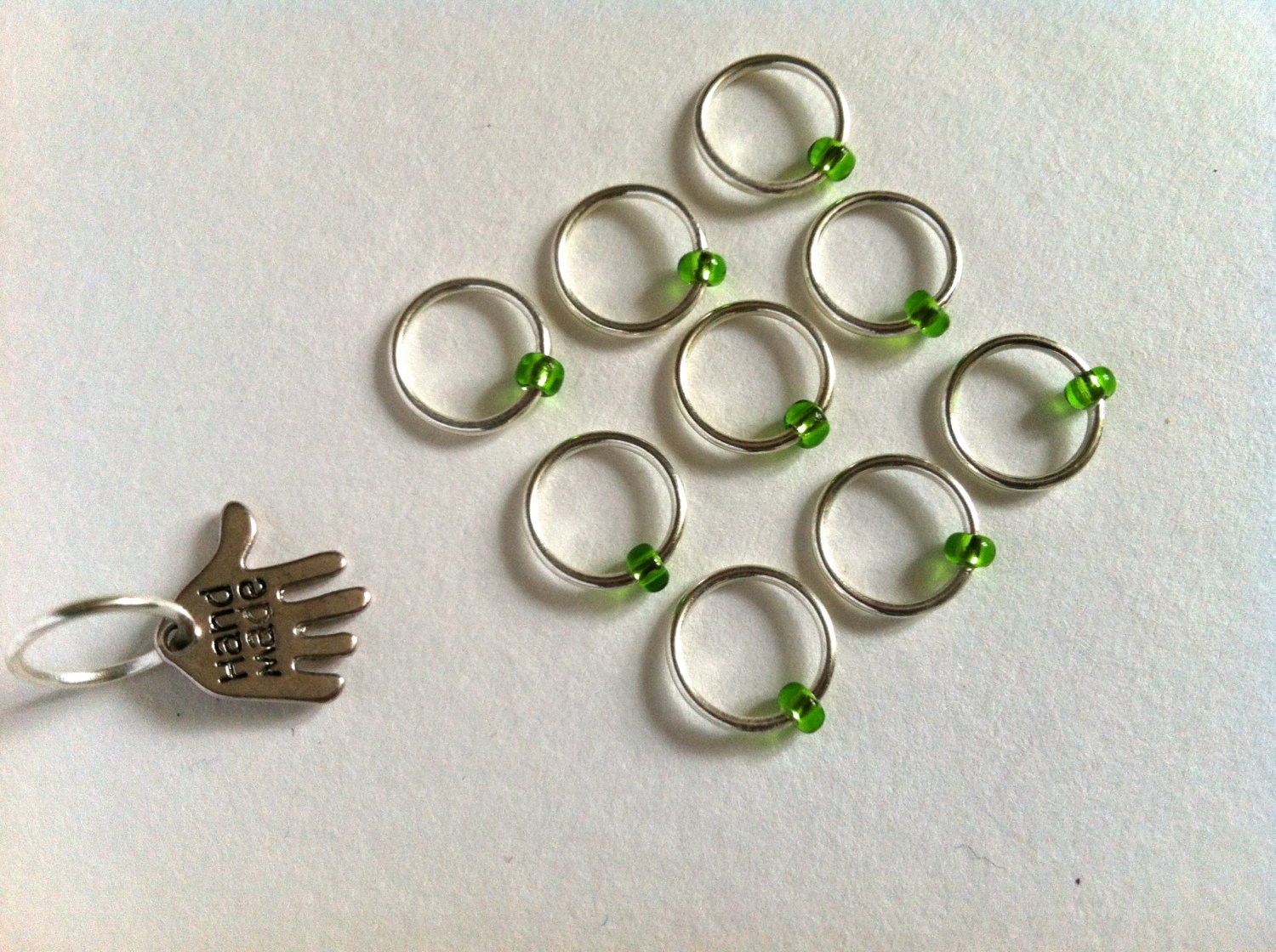 Snag Free ring stitch markers/knitting/O-rings - GREEN FINGERS