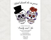until death do us part wedding invitation - printable file - Dia de los Muertos