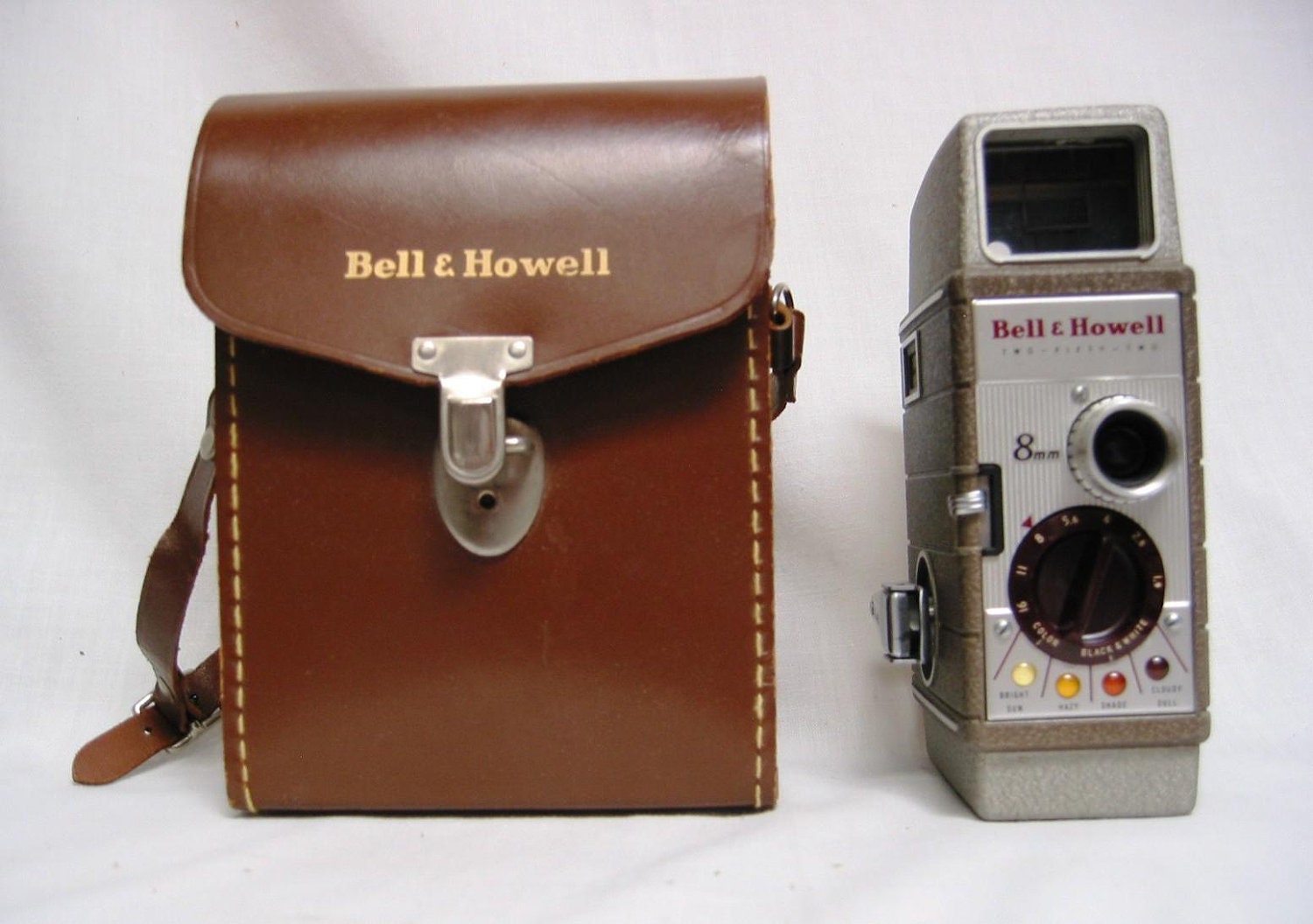 EXCELLENT Bell Howell Monterey Camera 8mm Vintage Camera and Leather Case Movie Projector FREE Shipping Baby Boomers Decor