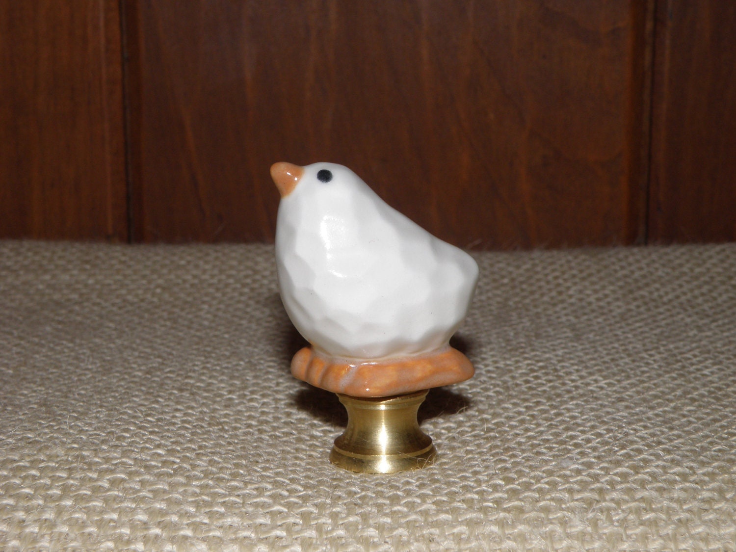 Pottery/Ceramic Folk Art Bird Lamp Finial by vdavidsonpottery