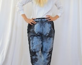 Hand Dyed Ice Blue Silk Trousers