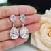 Wedding Jewelry Bridal Earrings Bridesmaid Earrings Dangle Earrings Clear White Swarovski Crystal Tear drops with Cubic Zirconia Ear posts