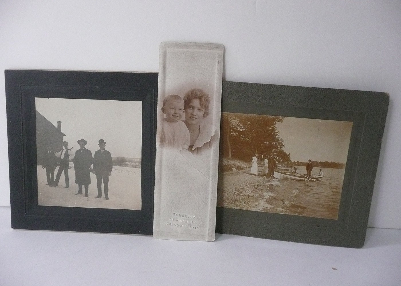 Vintage Photos Men Women Children 1920s Cabinet
