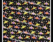 NEW 3 Yards 3/8 HALLOWEEN Spiders dots Eyes Candy orange yellow green purple on BLACK Grosgrain Ribbon sewing clips hair bows Glitter