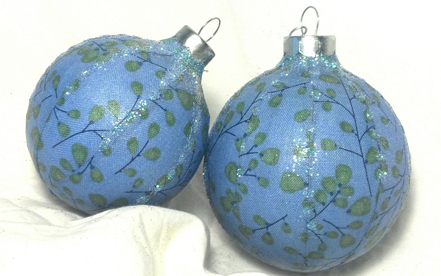 Blue Branches & Berries Ornament- Christmas Tree Decor- Upcycled Holiday Gift