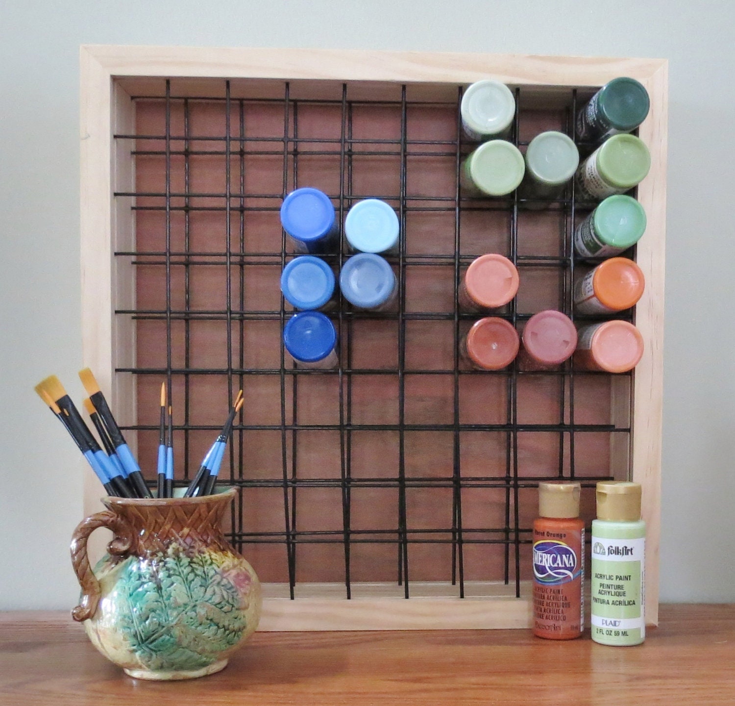 Paint Storage Rack Holds 81 2oz Craft Paint by GardenGateDesign