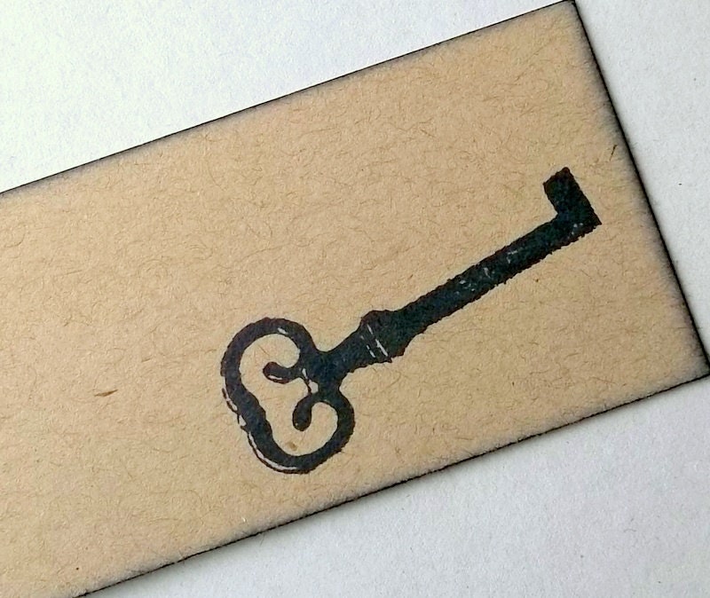 Skeleton key favor tags brown kraft set of 12