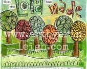 Kids Scripture Art, Sunday School Songs: This is the Day, 8 x 10 Fine Art Print, Mixed Media Collage