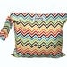 Wet Bag with Zipper and Snap Open Handle - Rainbow Chevron - FAST SHIPPING