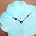 Wall Clock - Aqua Flower Ceramic Plate Wall Clock No. 923 (9 inches)