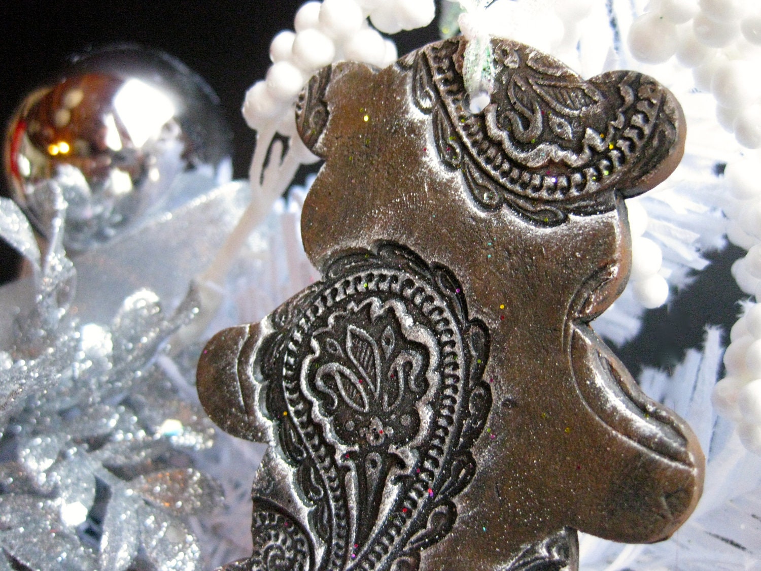 Teddy Bear Ornament by floraartstudio on Etsy