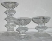 iittala Glass Festivo Candle Holders Candlesticks Timo Sarpaneva Finland