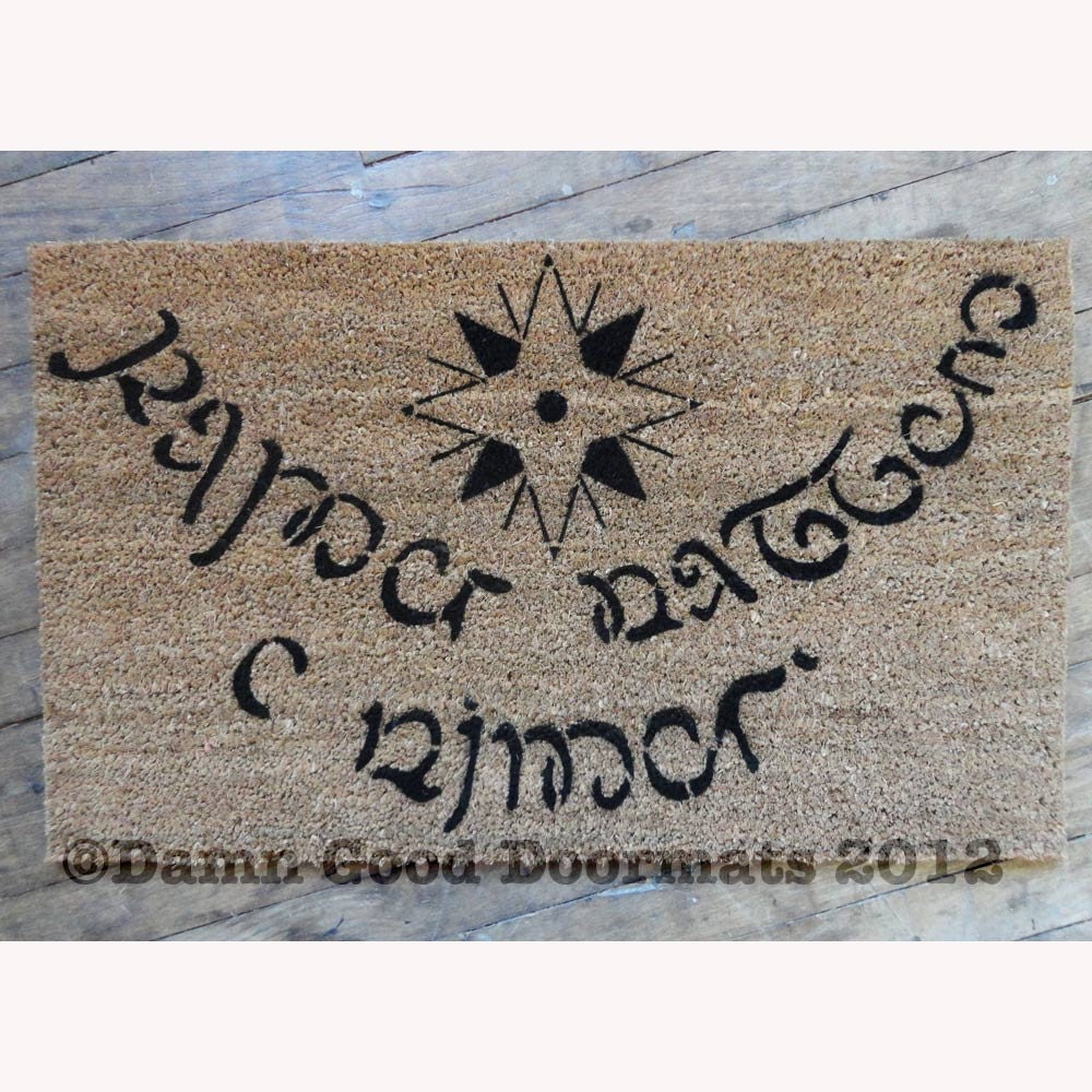 Elvish LOTR Hobbit Tolkien - Speak Friend and Enter- doormat small geek stuff