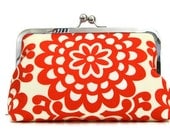 CLUTCH PURSE Amy Butler Wallflower in Red Bridesmaid Clutch