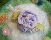 Vintage Lavender Velvet Rose Pin, Brooch, Posy Pin, Lapel Pin,