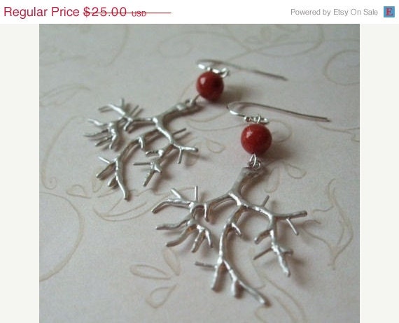 Coral Branch Earrings / Beach Jewelry / Summer Earrings / Everyday Earrings