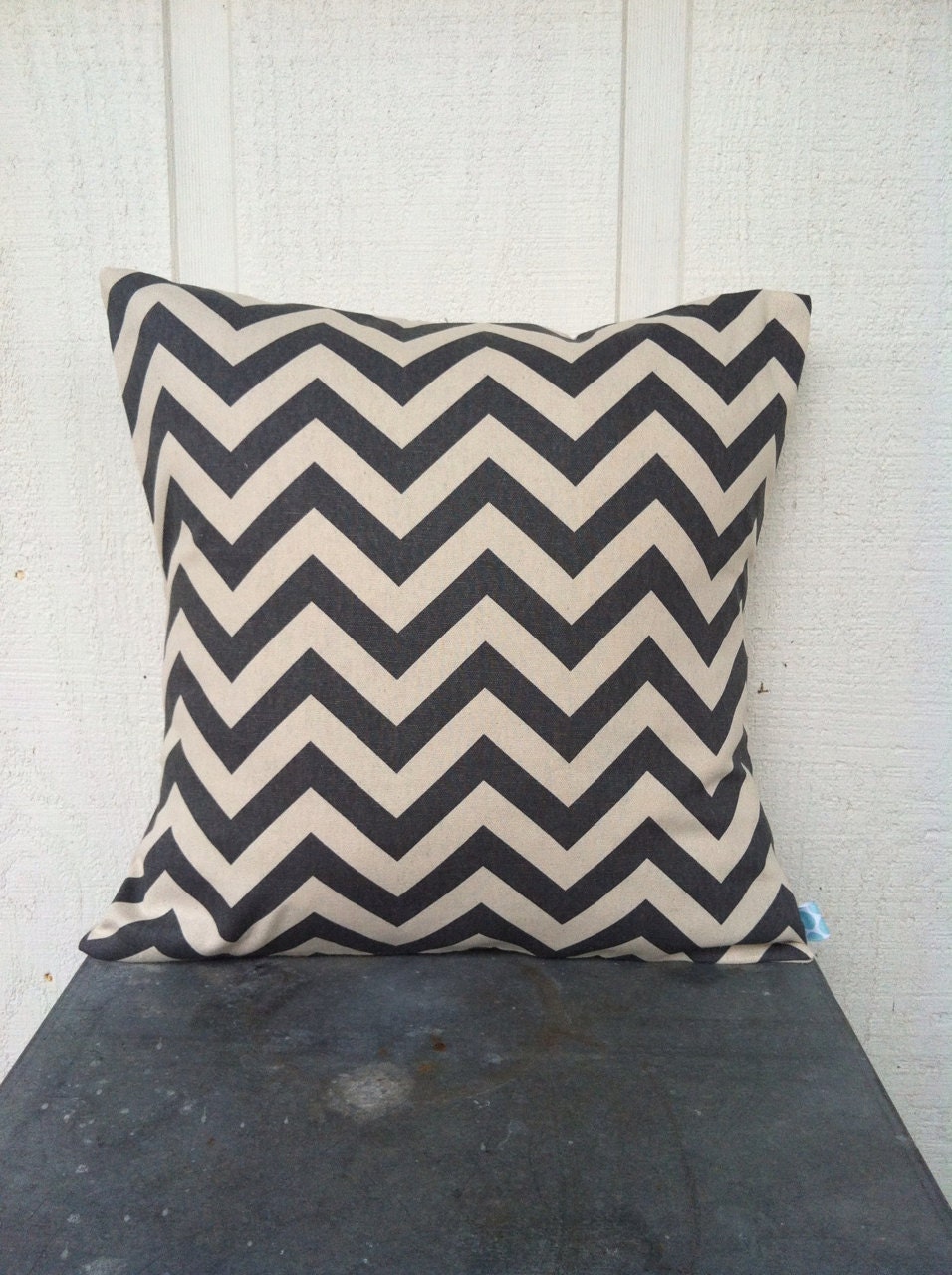 Dark Gray Chevron Pillow Covers - Bold Graphic  - 24x24