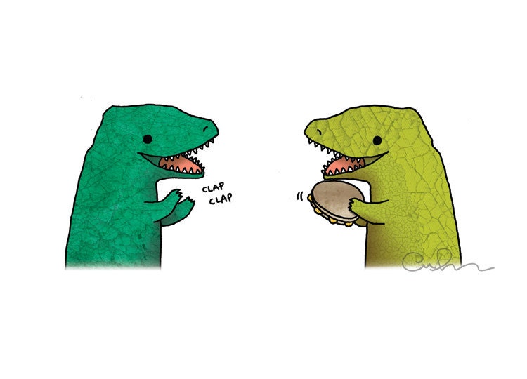 MUSICAL DINOS - A6 greeting card