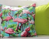 Quirky Flamingo Print Cushion - Pink Flamingo Pillow - Tropical Bird Print Cushions