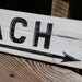Beach Sign Nude Vintage Style Nautical Distressed Wooden Sign Coastal Decor BEACH House