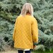 Mustard Quilted Snap Coat with Contrast Corduroy Collar - M/L