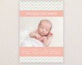 Girls Photo Birth Announcement. I Customize, You Print. Il_170x135