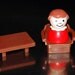 SALE - Vintage Fisher Price Little People Orange Girl, Captain's Chair and End Table - Take 15% off
