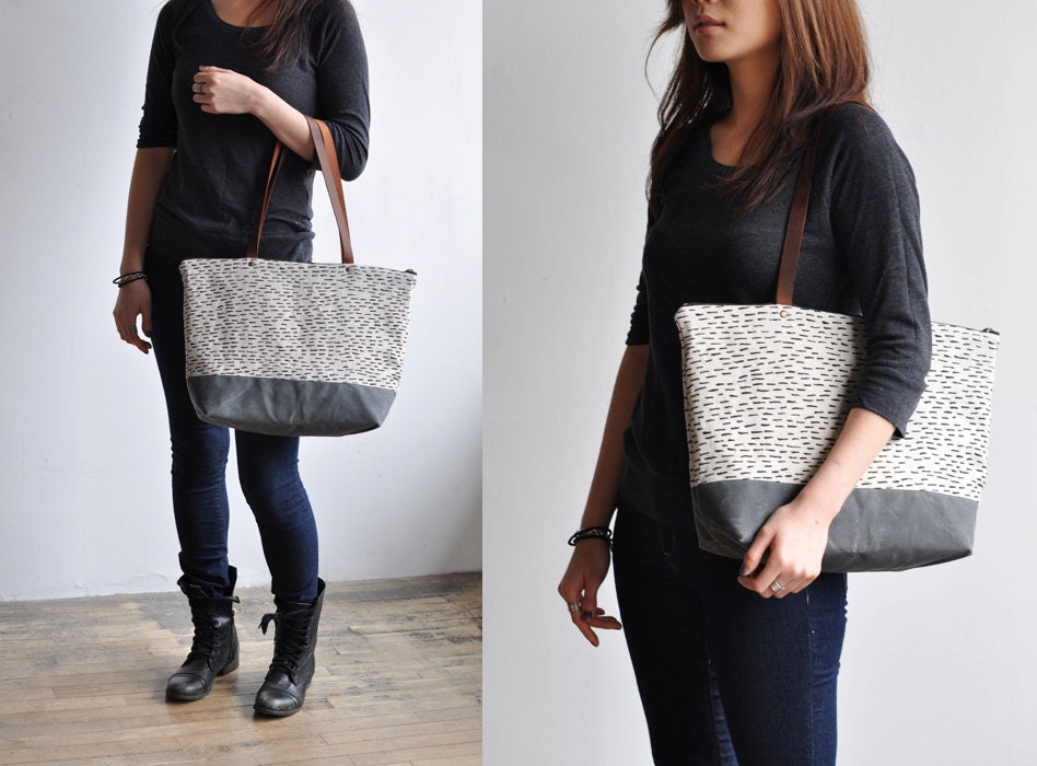 ZIP TOTE - rain/waxed