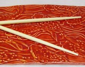 Stoneware molded Koi sushi tray