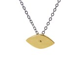 Tiny Gold Eye Necklace, 14K gold eye charm, small eye, evil eye necklace