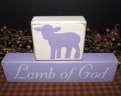 Lamb of God primitive wood blocks