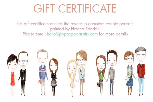GIFT CERTIFICATE - Custom Couple Portrait