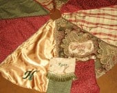 Personalized Christmas tree skirt and stockings.  Perfect Wedding Gift.  A complete set.