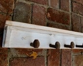 Railroad Spike Coat Rack - Rustic Shabby Cottage - Wall Shelf - Hooks - 40 Inch - Primitive - The Original