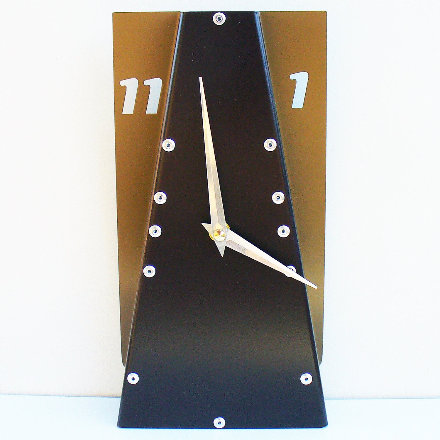 Leaning Desk Clock III (Mocha) Custom Colors Available