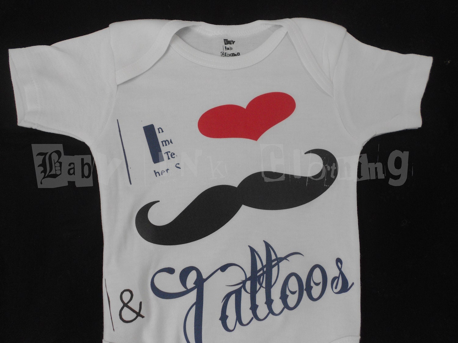 I love mustaches and tattoos onesie