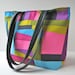 RESERVED FOR KATHY - Tote Bag in Colorblock Pink, Grey, Blue, Green with Faux Leather Accents - ready to ship