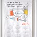 SALE - 2013 calendar - julia child calendar - tea towel calendar - kitchen calendar