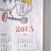 SALE - 2013 calendar - julia child calendar - tea towel calendar - kitchen calendar