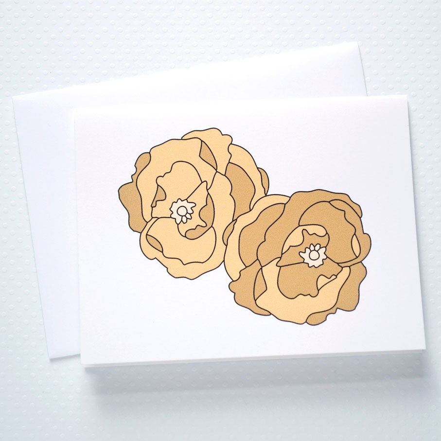 Peony Note Card