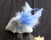 Steampunk Gothic Tiny Top Hat Feather Fascinator Headband - Peacock, Brown, Black, Blue, Green, Pink, Red, White & Custom