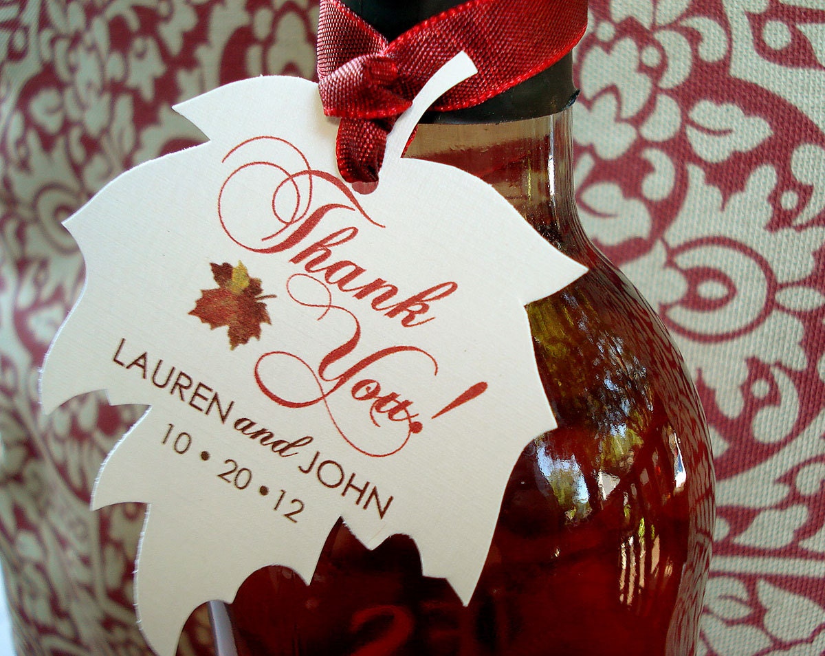 Falling In Love Hand Cut Maple Leaf Favor Tags - Sample