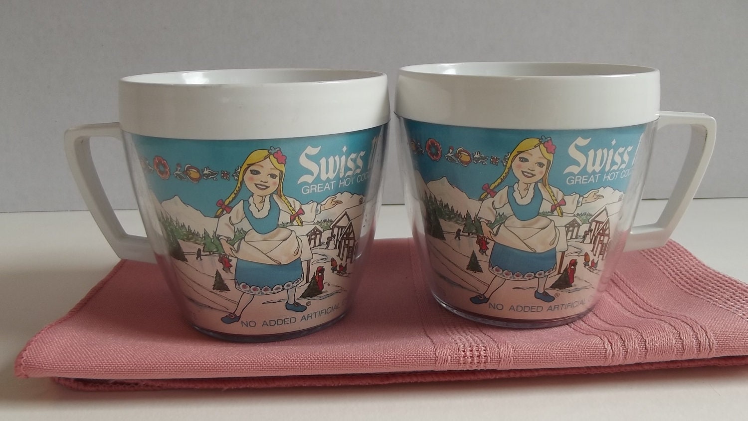 A Pair of Vintage Swiss Miss Cocoa Cups/Mugs