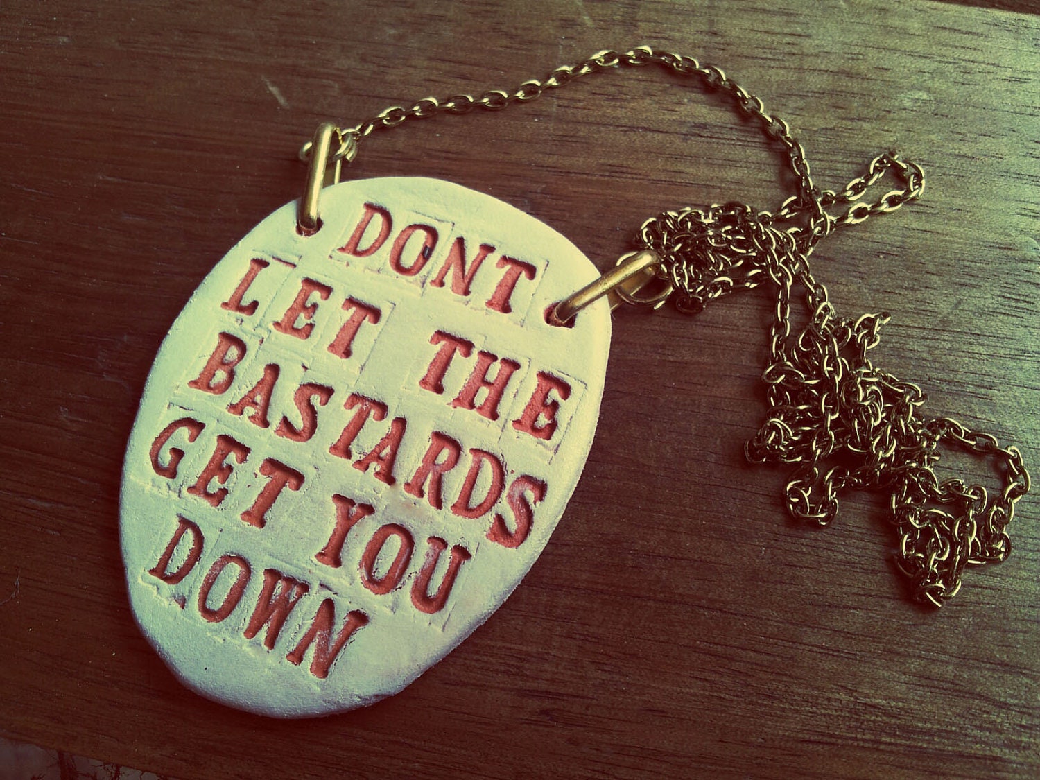 Quote Pendant Necklace, Typography, Unique hand crafted, Inspirational Jewelry