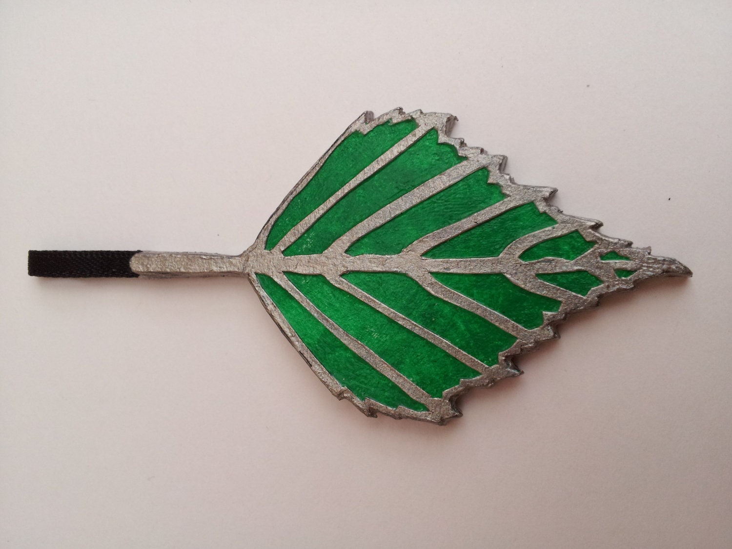 Silver birch leaf pendant