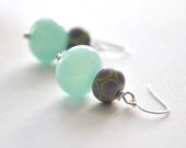 Aqua Blue Glass Earrings - bstrung Aqua Blue Glass Earrings - bstrung