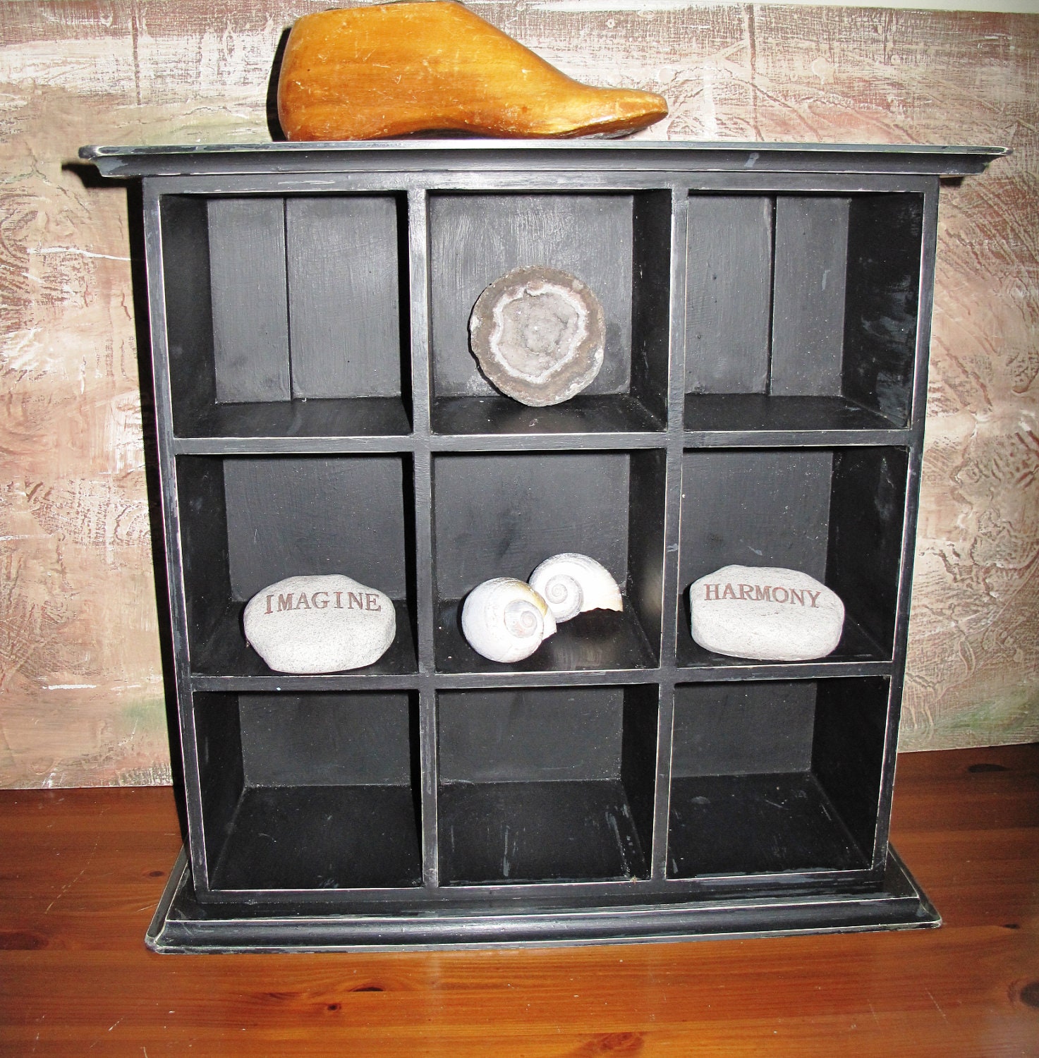 Handfinished Primitive country Wood Shelving by VintageChichibean