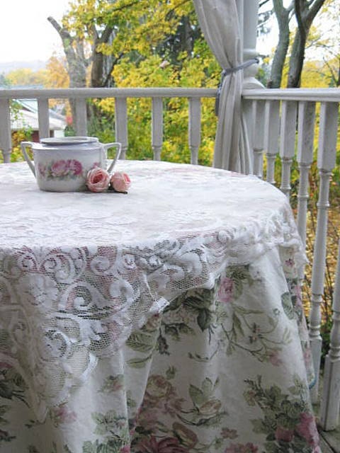 sale tablecloth shabby chic tablecloth roses by mailordervintage sale tablecloth shabby chic tablecloth roses by mailordervintage